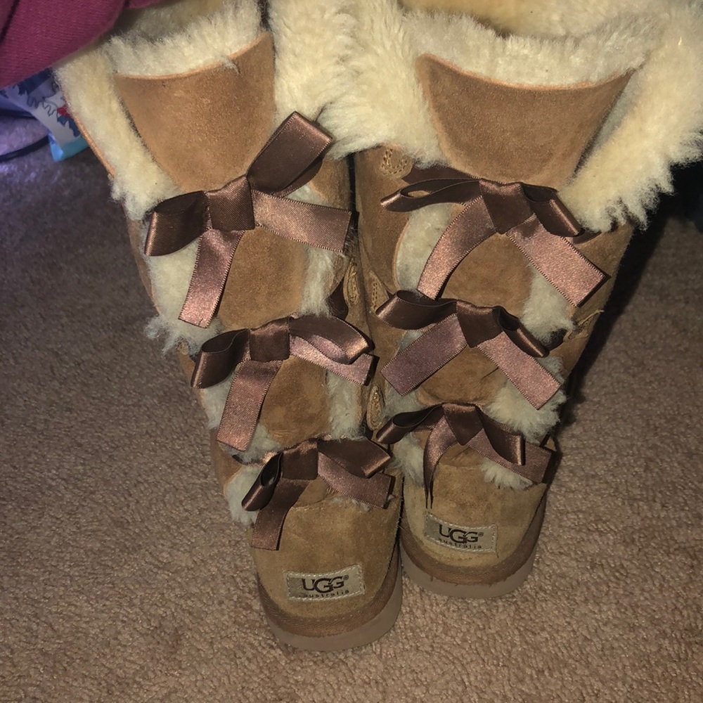 Tan Suede Bailey Bow Tall UGGS